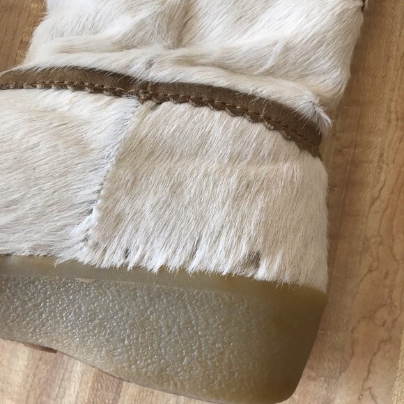 TECNICA Fur Boots White Winter After Apres Ski Snow Italy Pony Hair - Picture 9 of 11